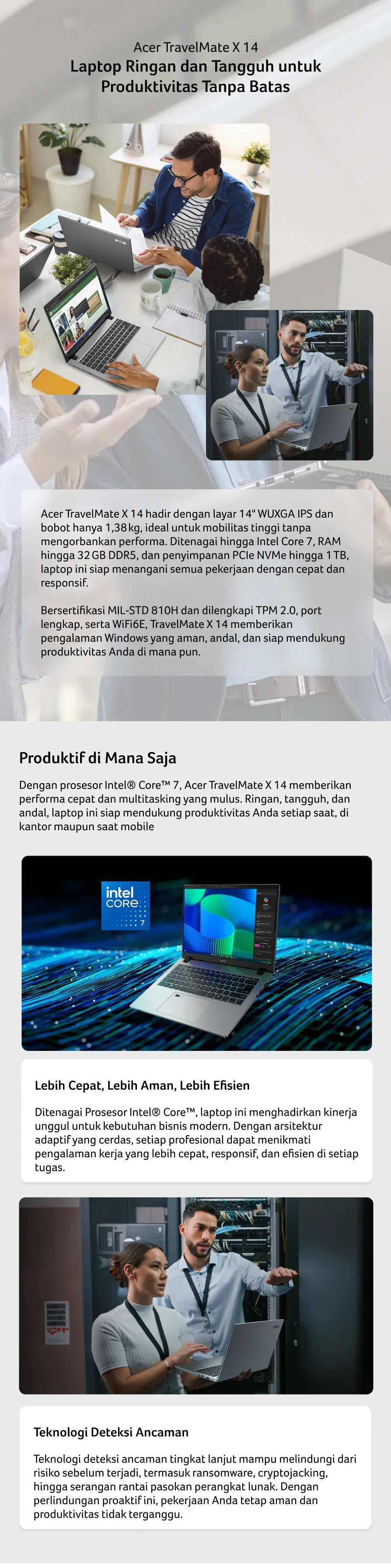 Acer TravelMate X 14 – Laptop Ringan & Tangguh untuk SMB dan
